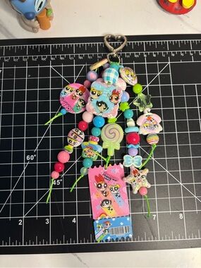 Pink & Pastel Beaded Keychain Charm
